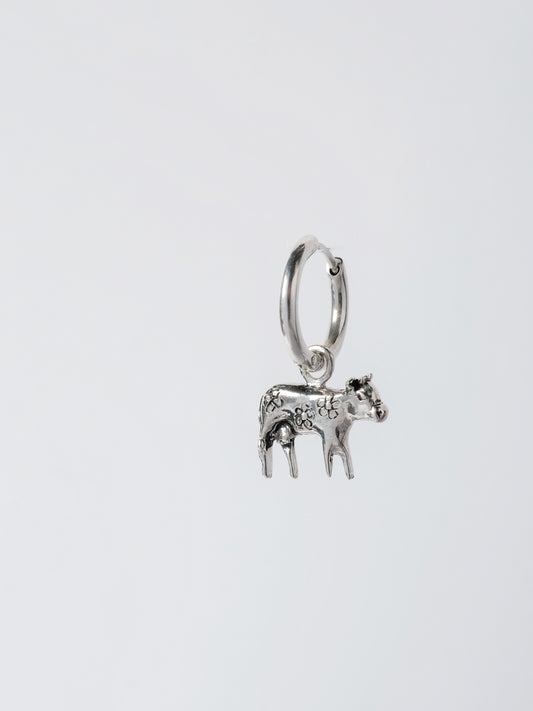 "Moo-Moo" - Sterling Silver Cow Earring - Mono or Pair | Handmade 925