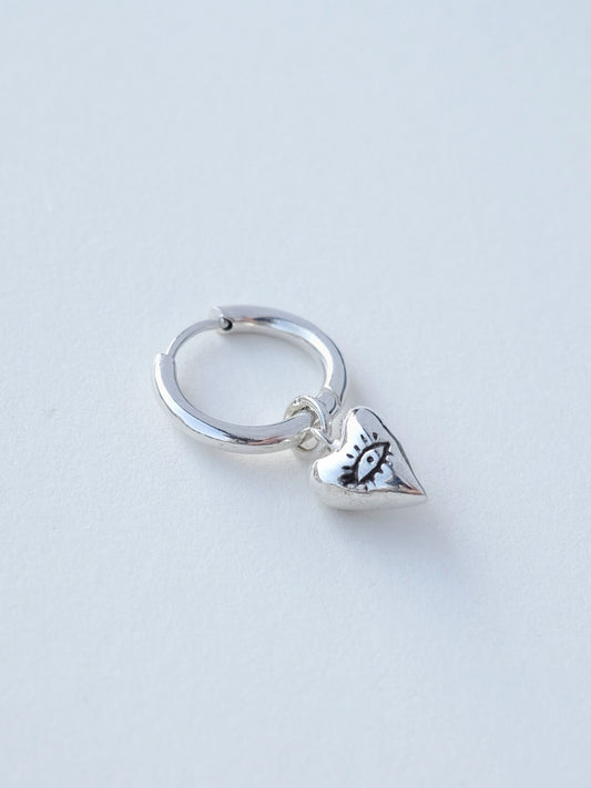 Sterling silver earring Heart handmade 925 jewelry