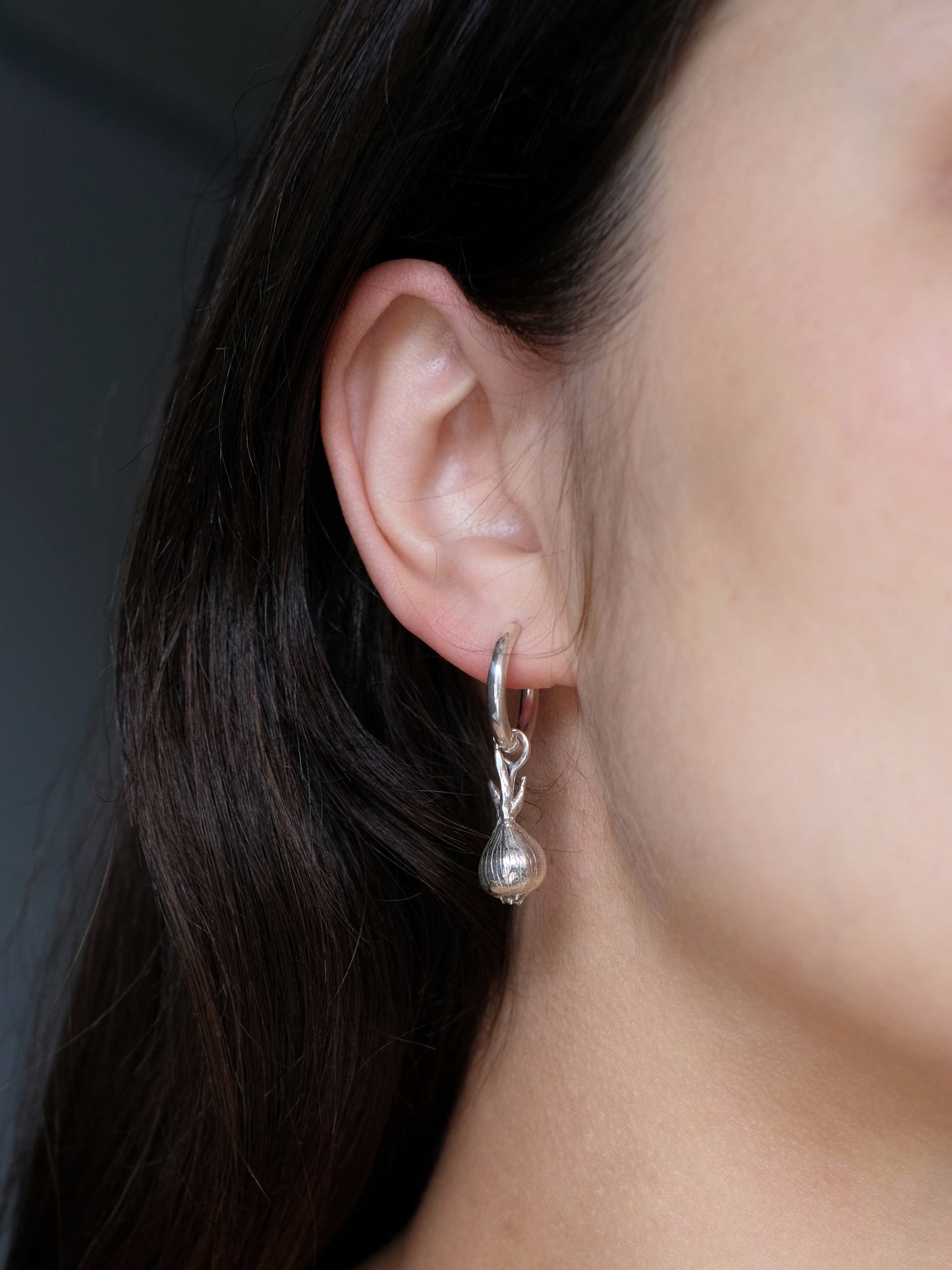 Handmade sterling silver earring with onion design - Mono or Pair