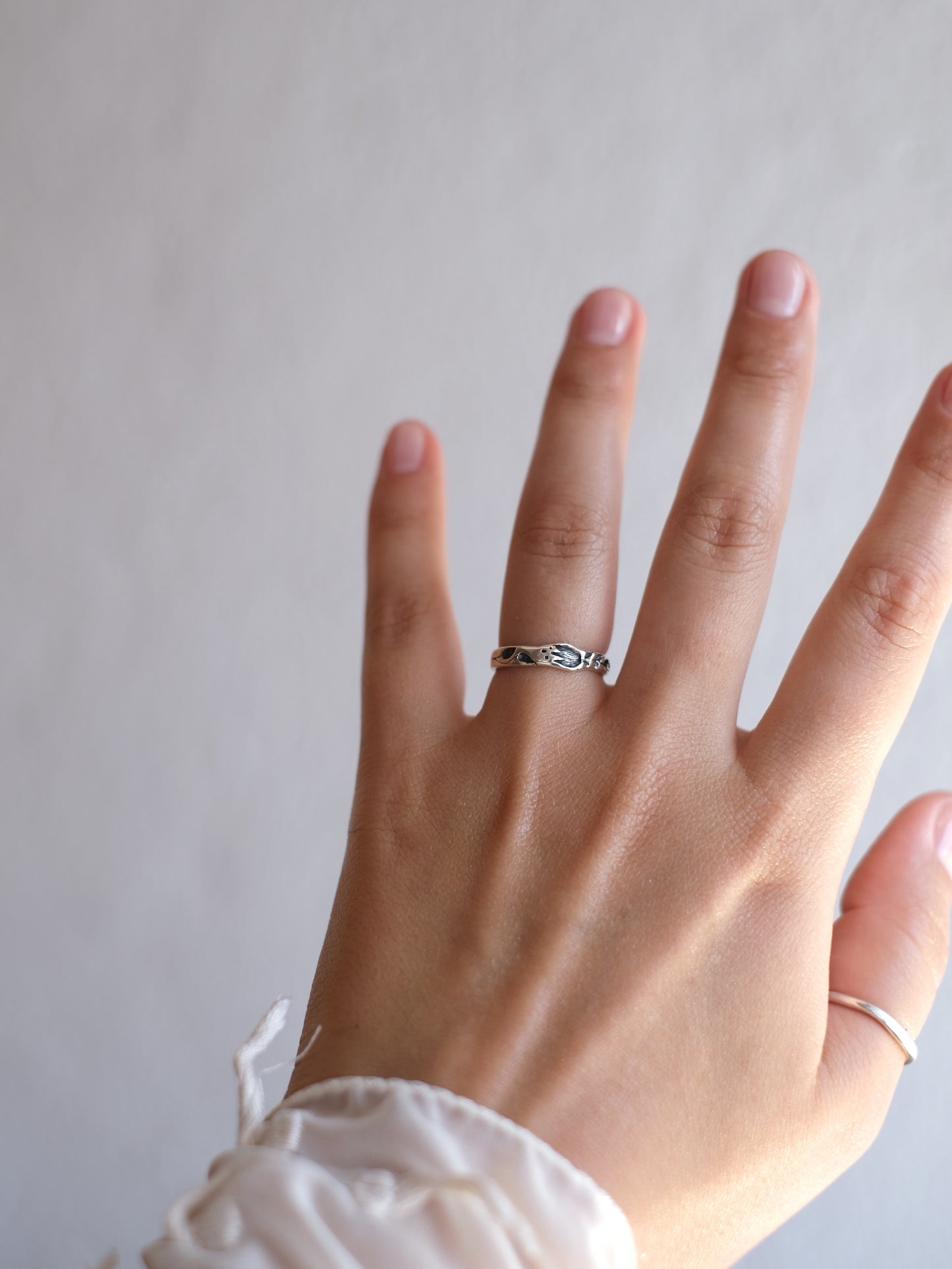 Silver nature-inspired ring Kazka - handmade 925 fairy tale jewelry