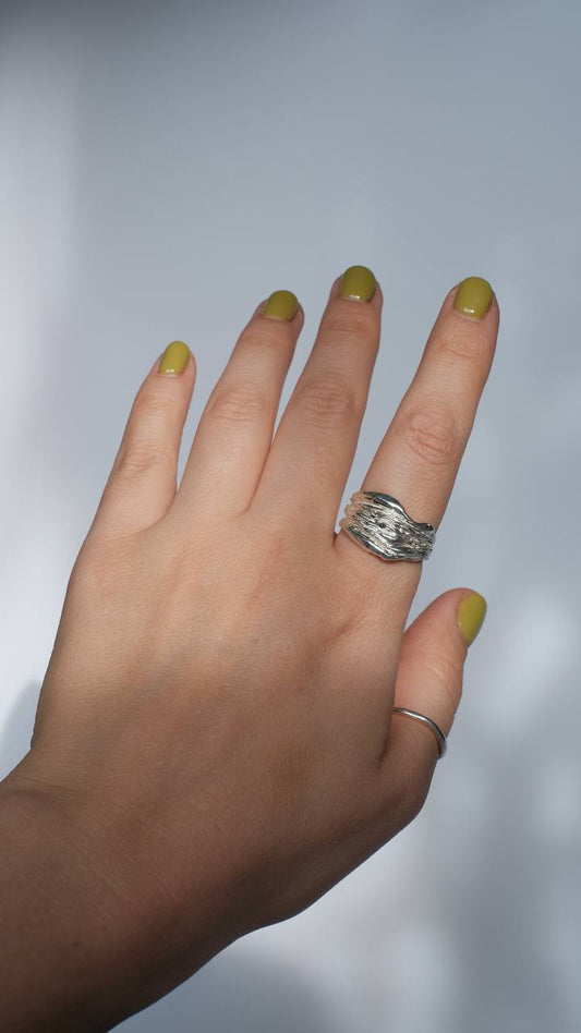 Ring "Khvylya" - Wave Sterling Silver Signet Ring