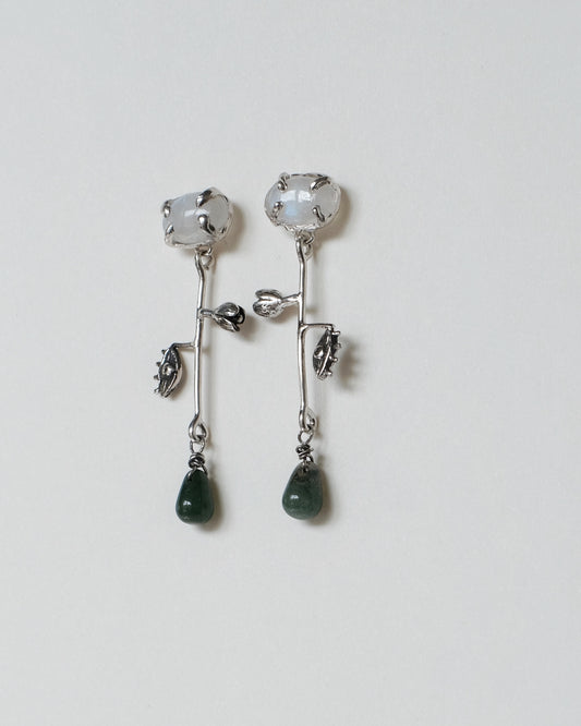 Earrings "Sylnyi Soniashnyk" - Strong Sunflower Sterling Silver 925