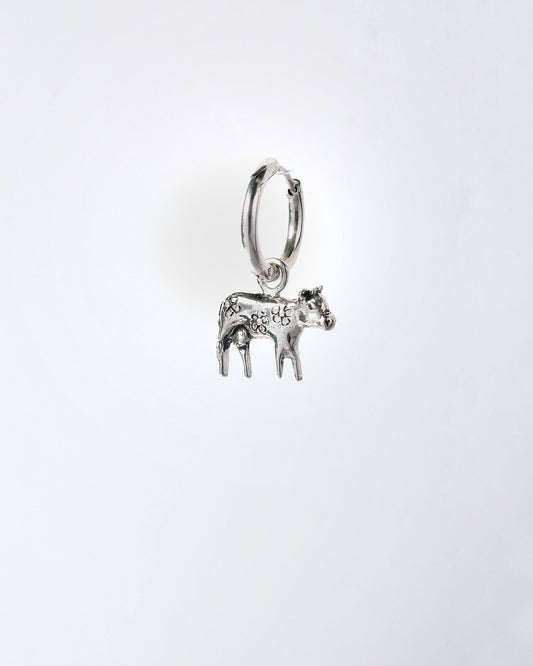 "Moo-Moo" - Sterling Silver Cow Earring - Mono or Pair | Handmade 925