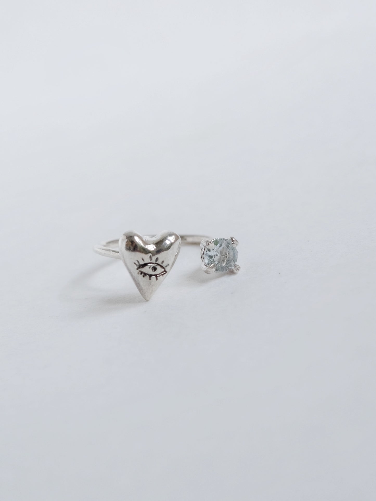 Ring Looking Heart with "Light Topaz"