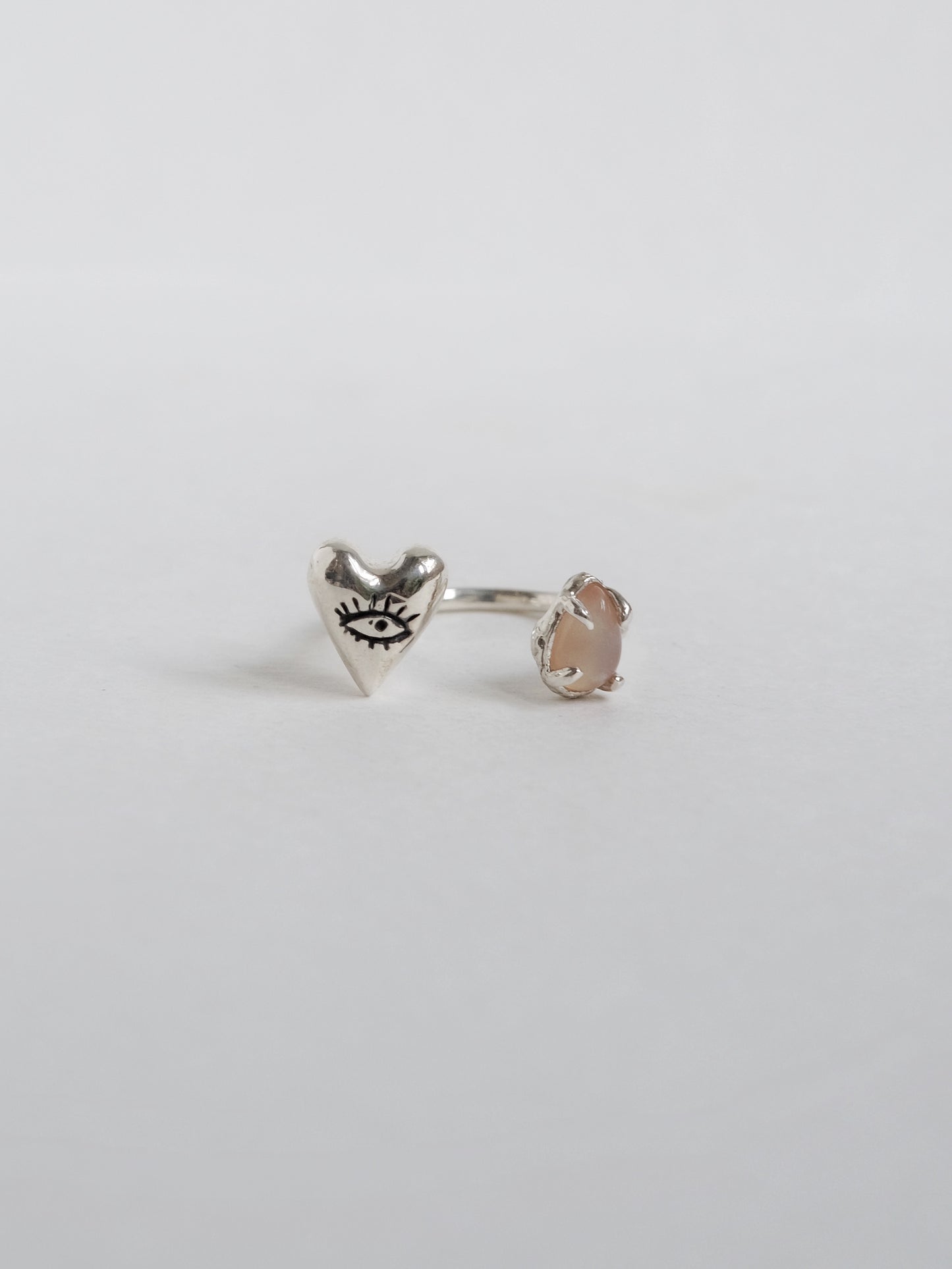 Ring Looking Heart with "Heliolite"