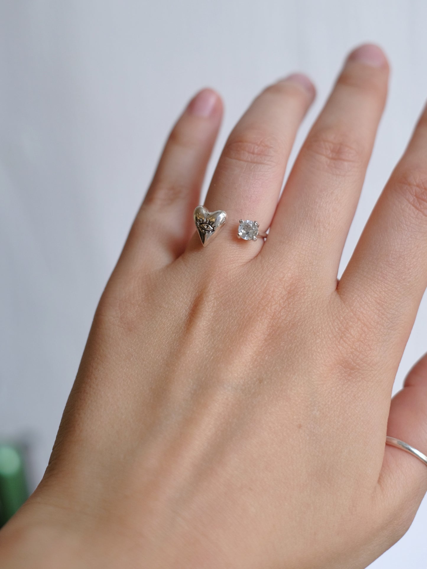 Ring Looking Heart with "Light Topaz"