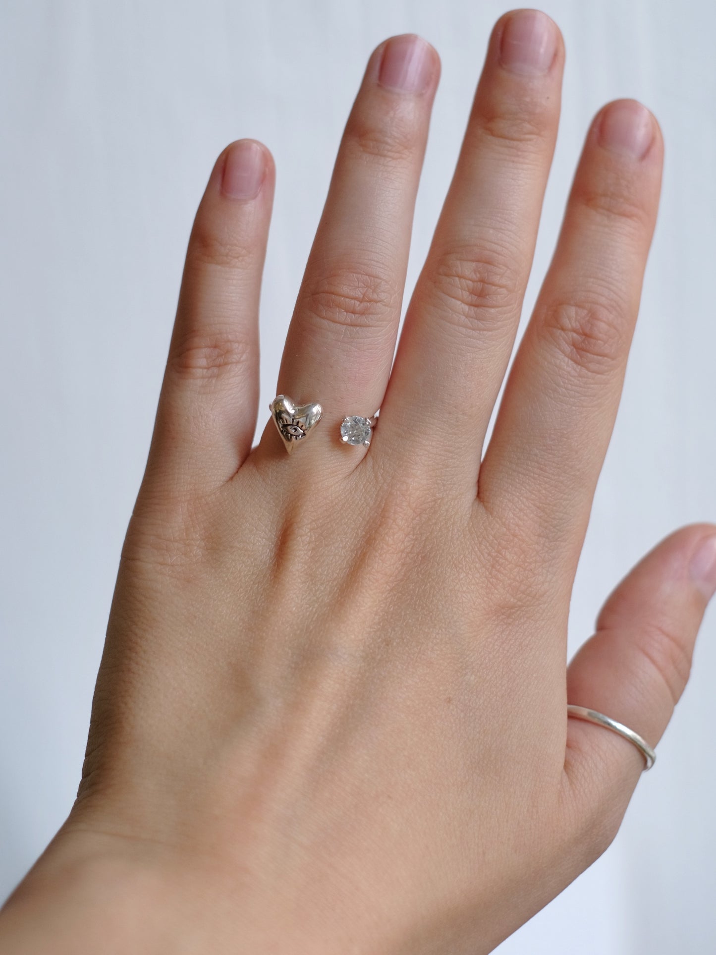 Ring Looking Heart with "Light Topaz"