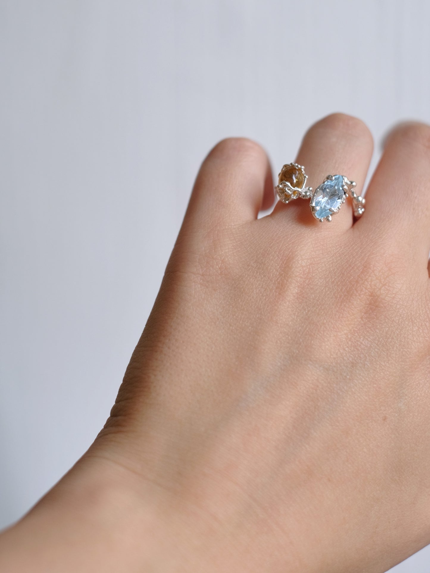 Ring with "Citrine and topaz"