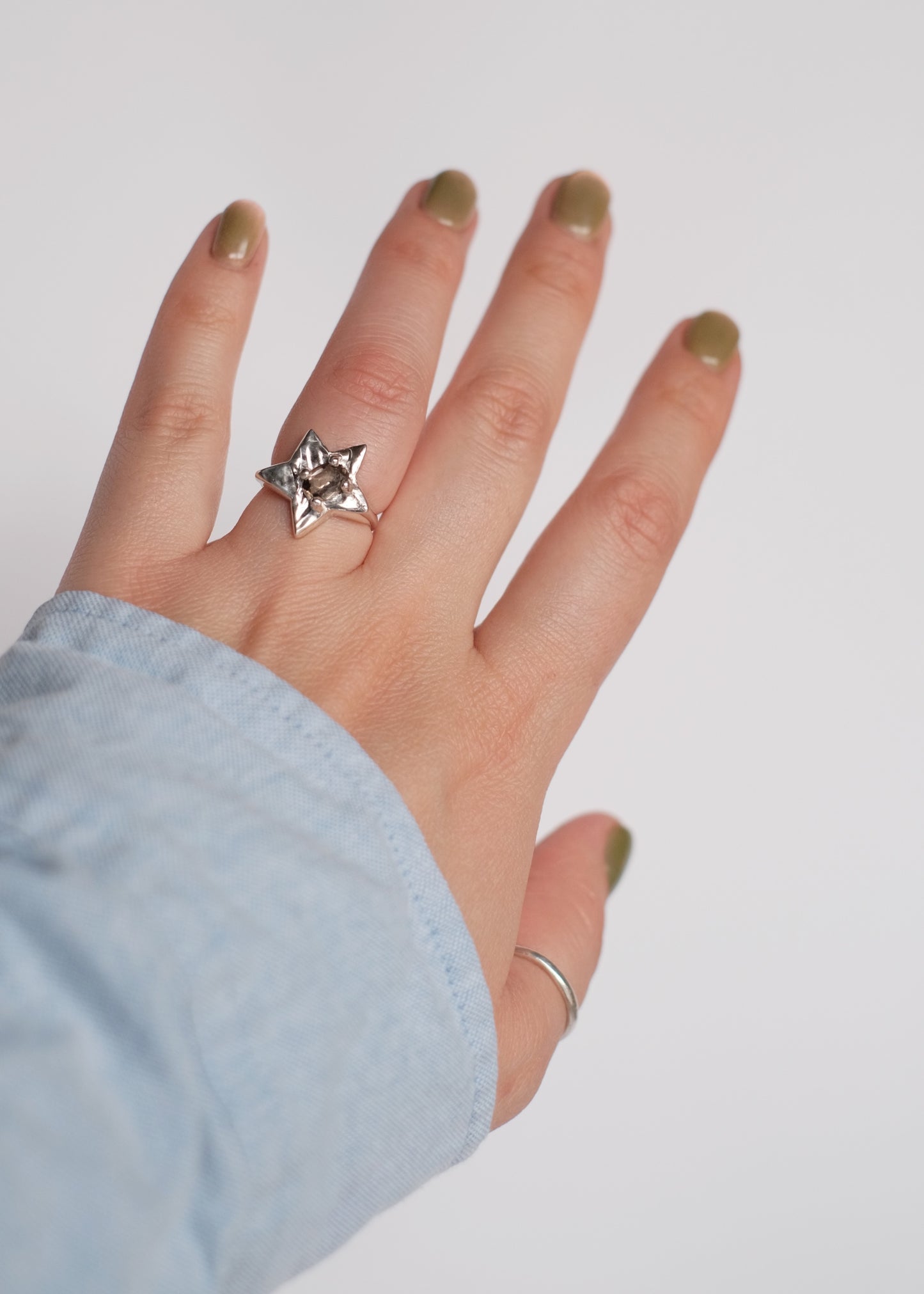 Ring Little Star mit Rauchquarz
