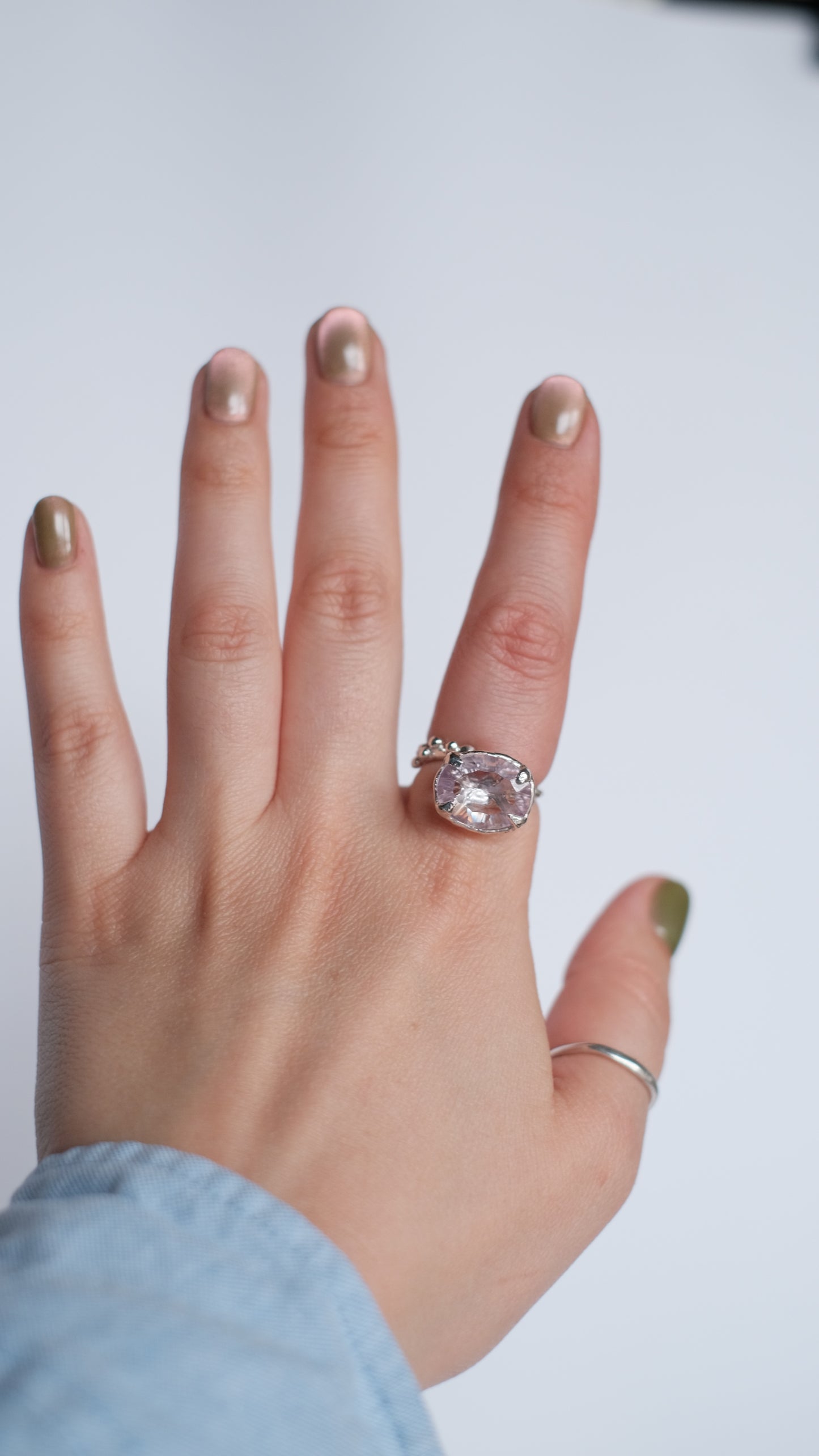 Ring with Large Pink Amethyst
