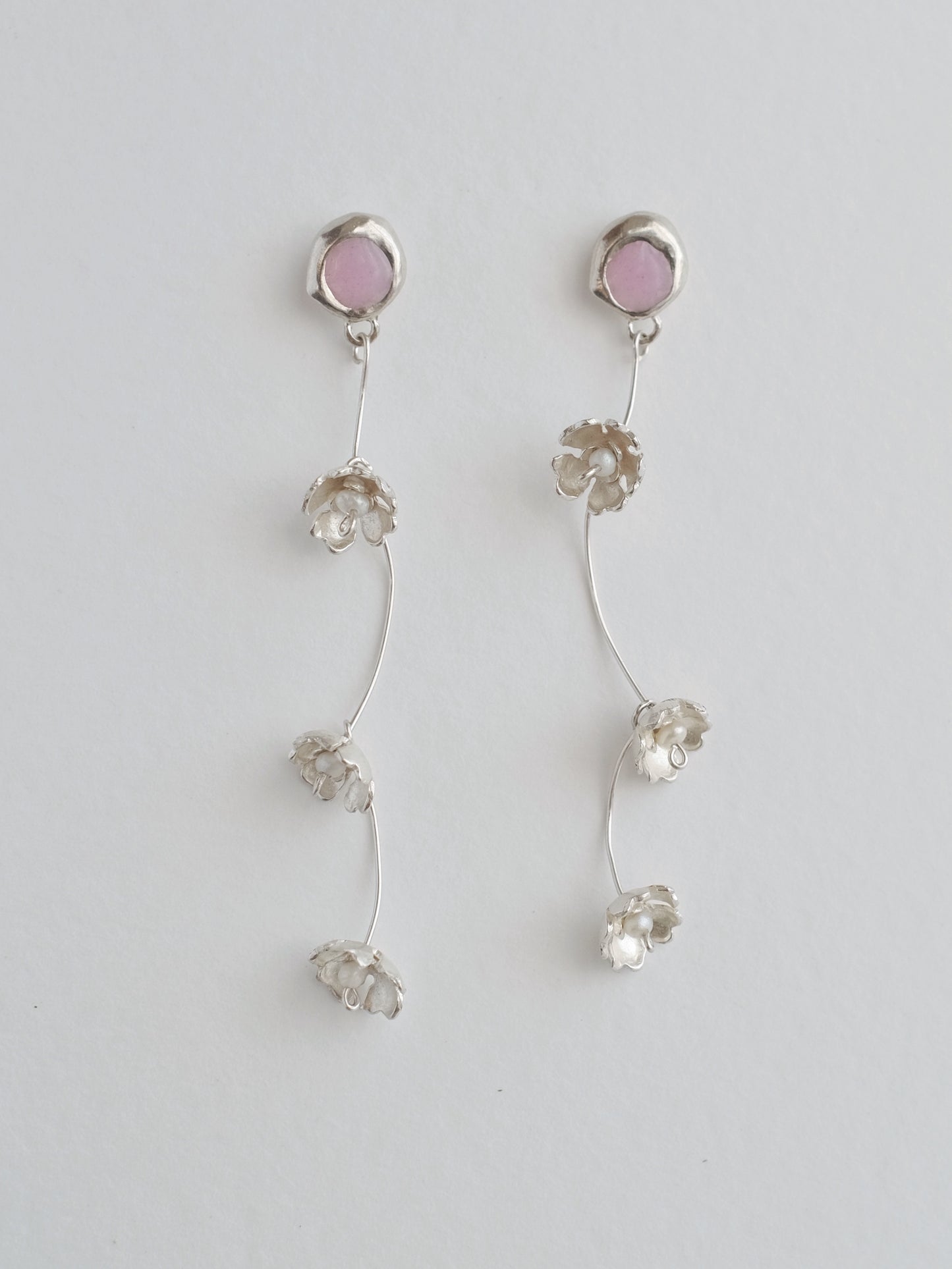 Earrings "Lake with flowers"