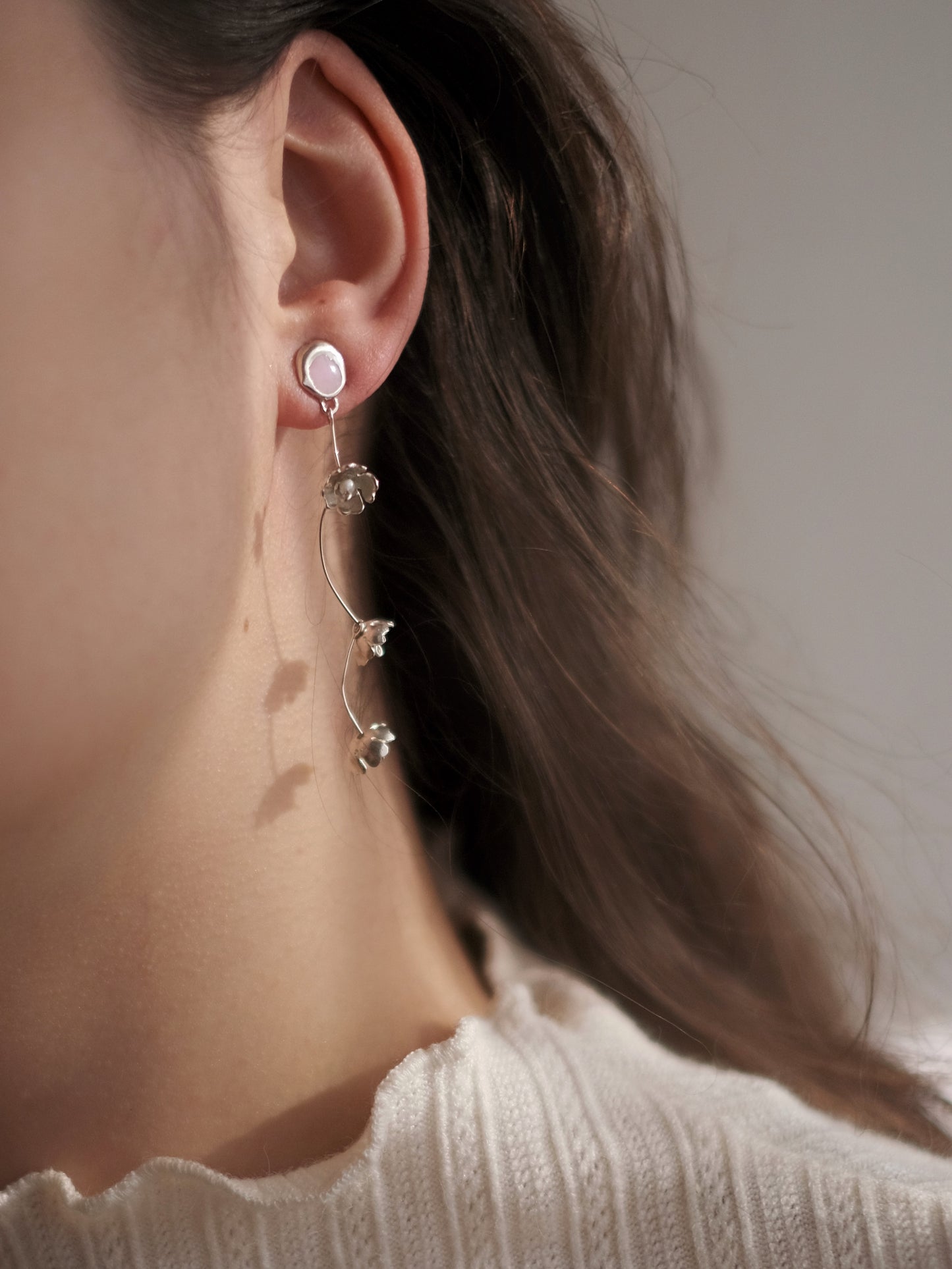 Earrings "Lake with flowers"