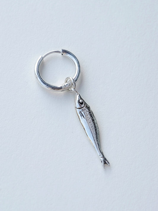 Sterling silver fish earring handmade 925 - Kilka design
