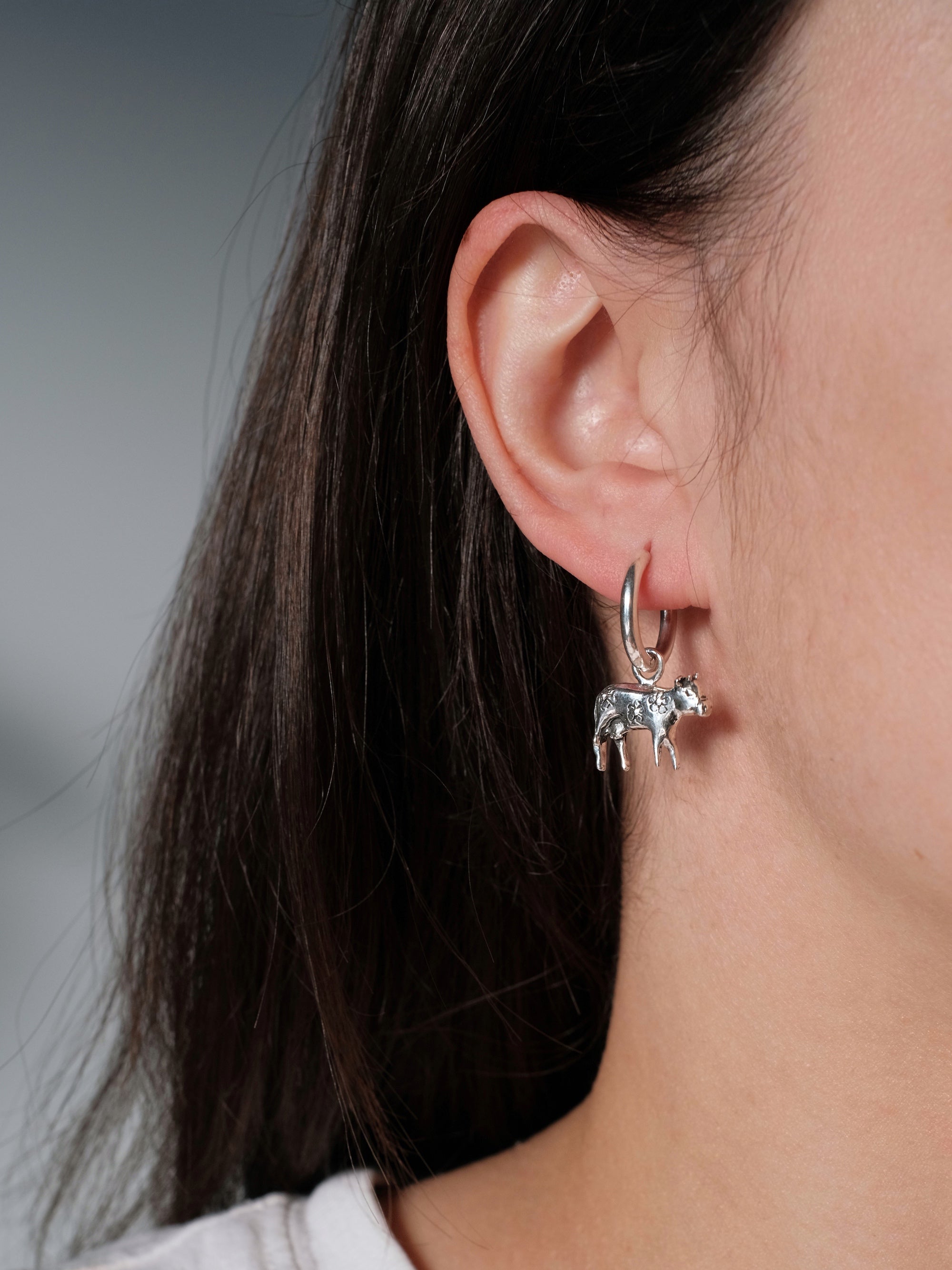 Sterling Silver Earrings Mono or Pair - Onion Fish Heart Chicken