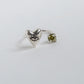 Ring Looking Heart with "Cubic zirconia green"
