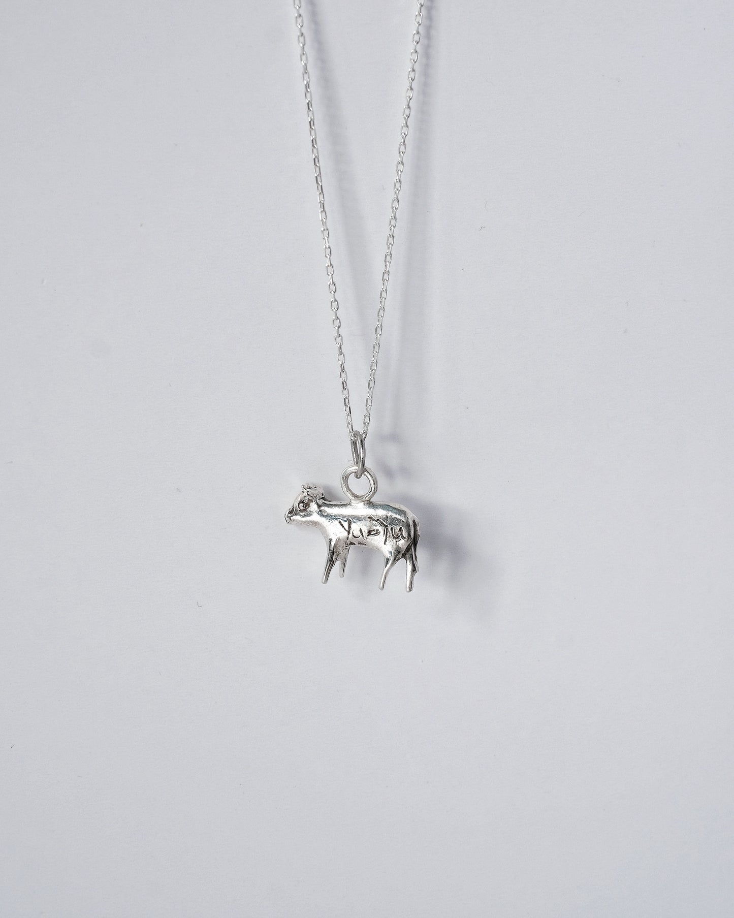 Pendant "Moo-Moo" - Sterling Silver Cow Charm Necklace