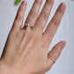 Ring Looking Heart with "Cubic zirconia green"