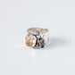 Breiter Ring mit Citrin und Rauchquarz