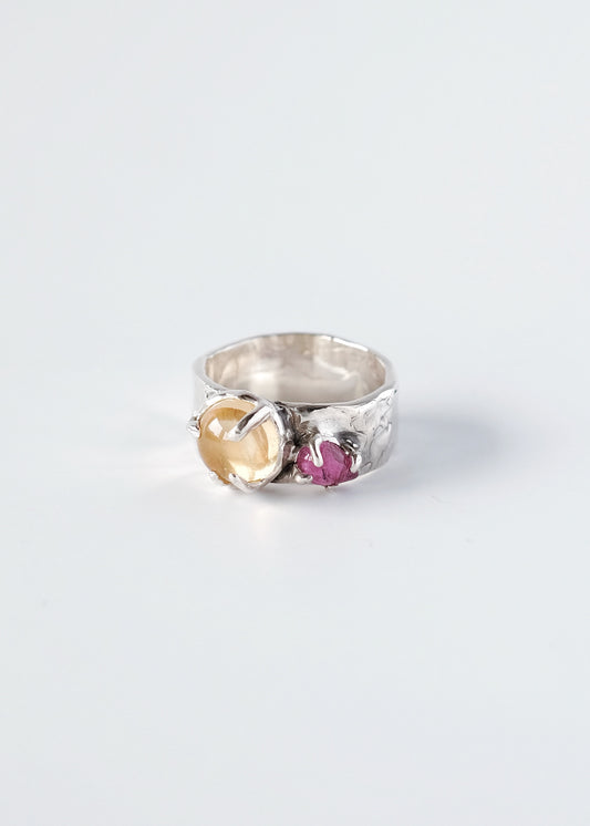 Ring mit Citrin und Turmalin