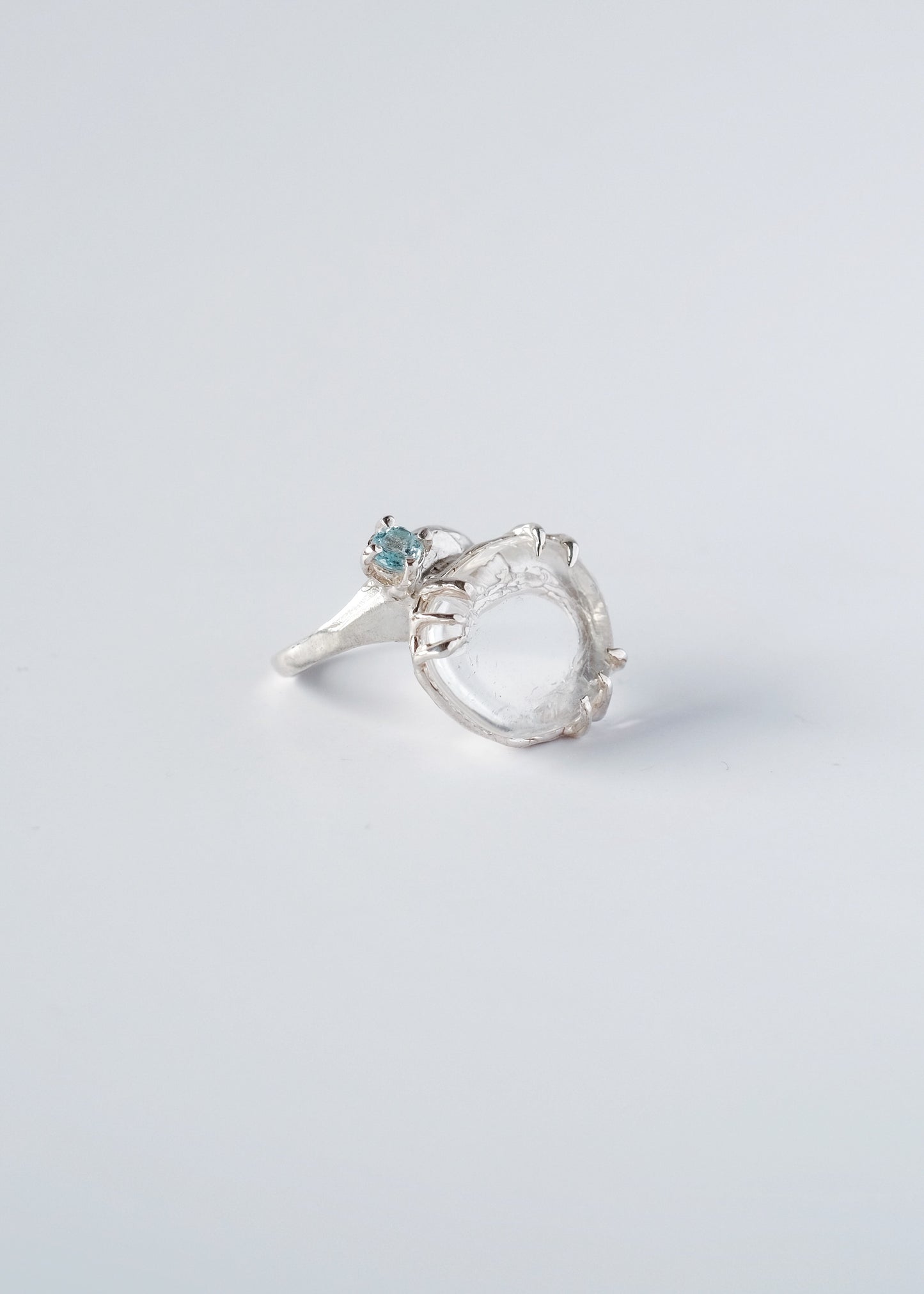 Ring with Large Quartz and Apatite