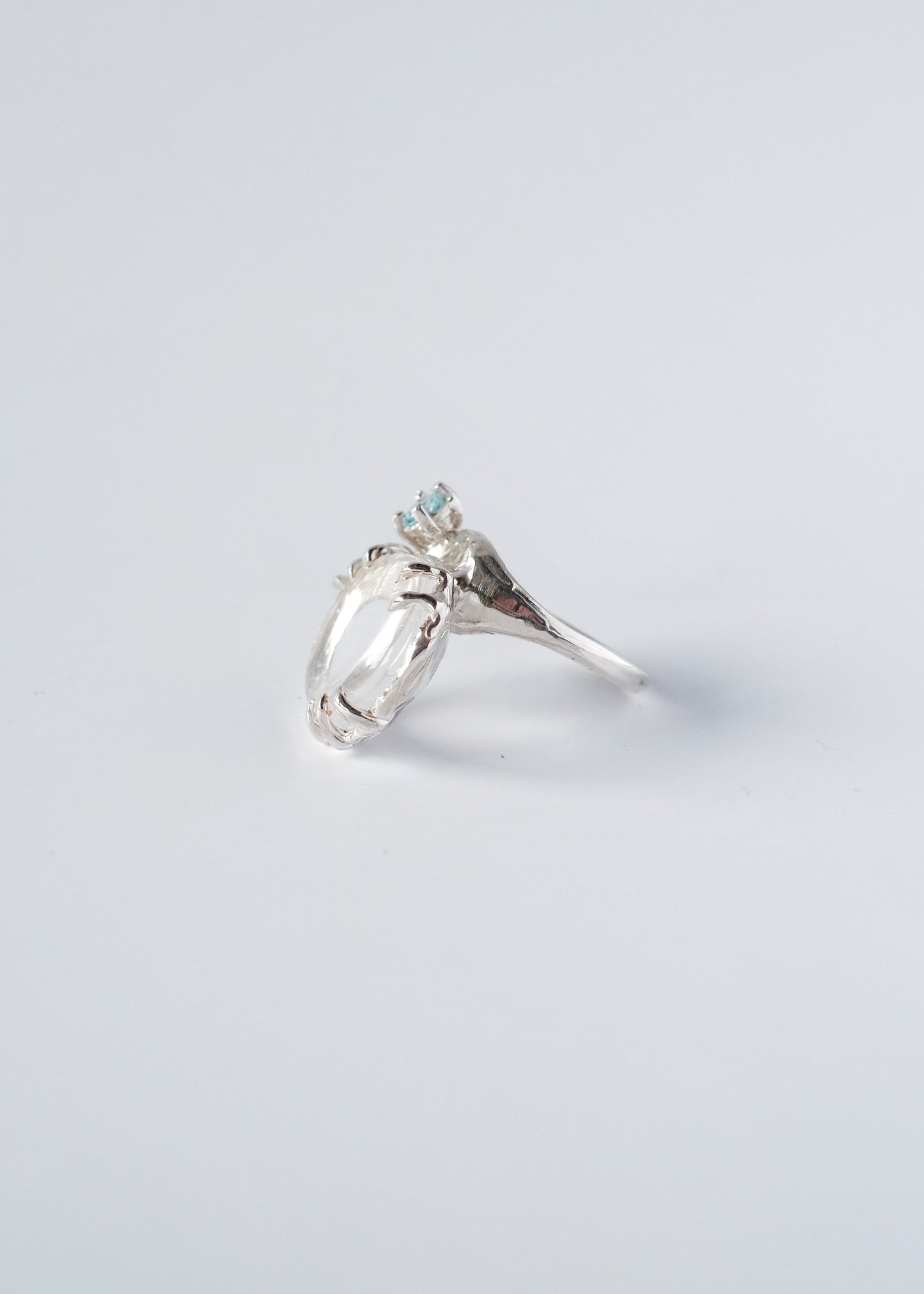 Ring with Large Quartz and Apatite