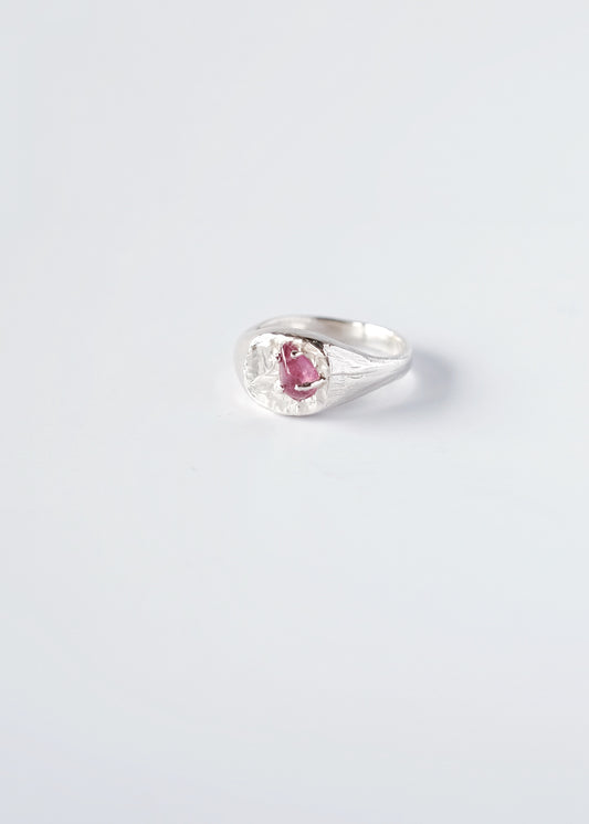 Signet Ring with Pink Tourmaline