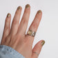 Breiter Ring mit Citrin und Rauchquarz