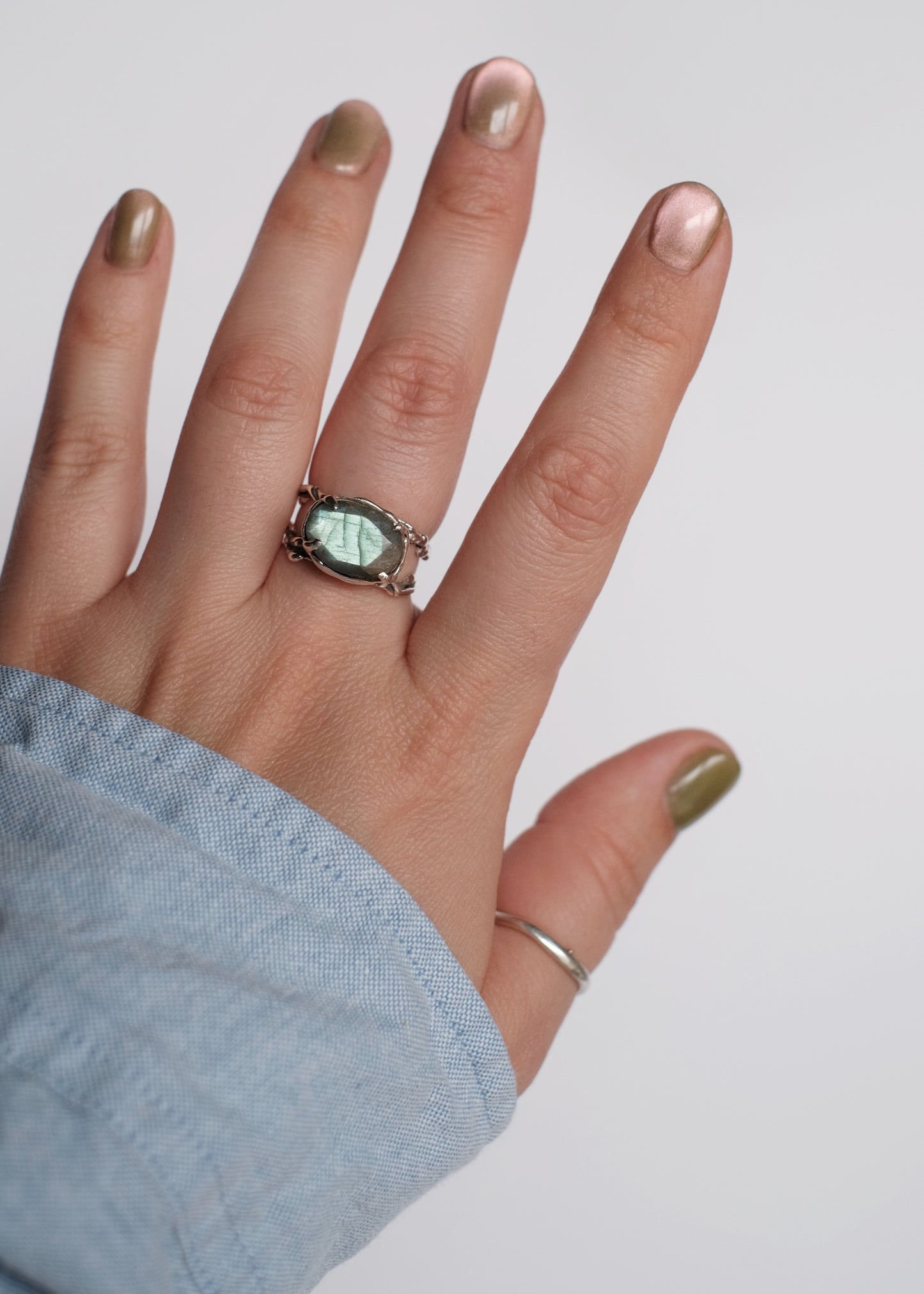 Ring with Large Labradorite