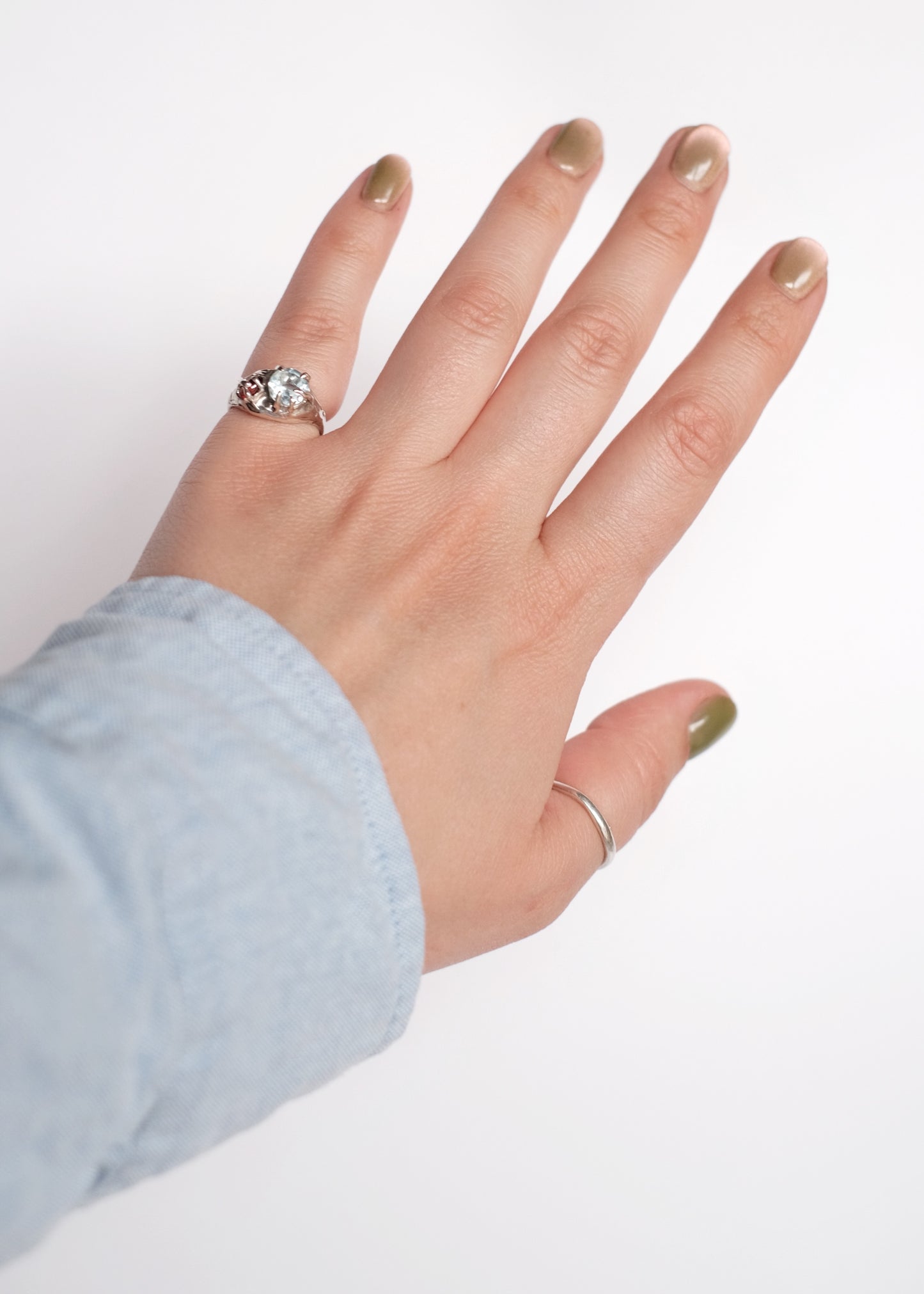 Ring with Topaz and Garnet