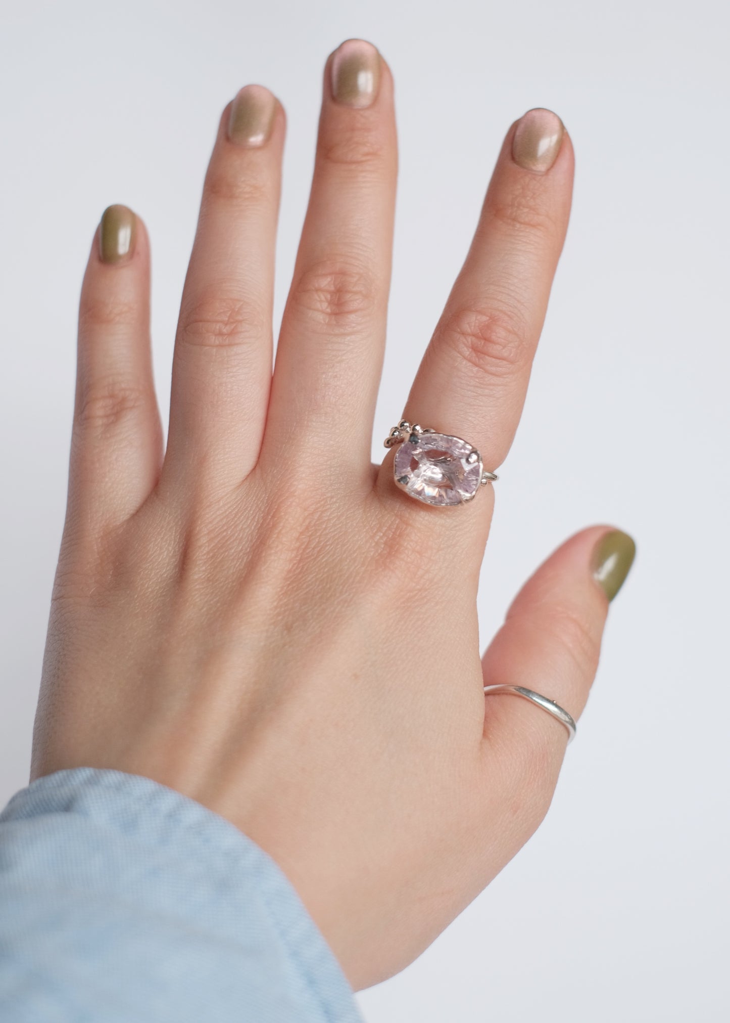 Ring with Large Pink Amethyst