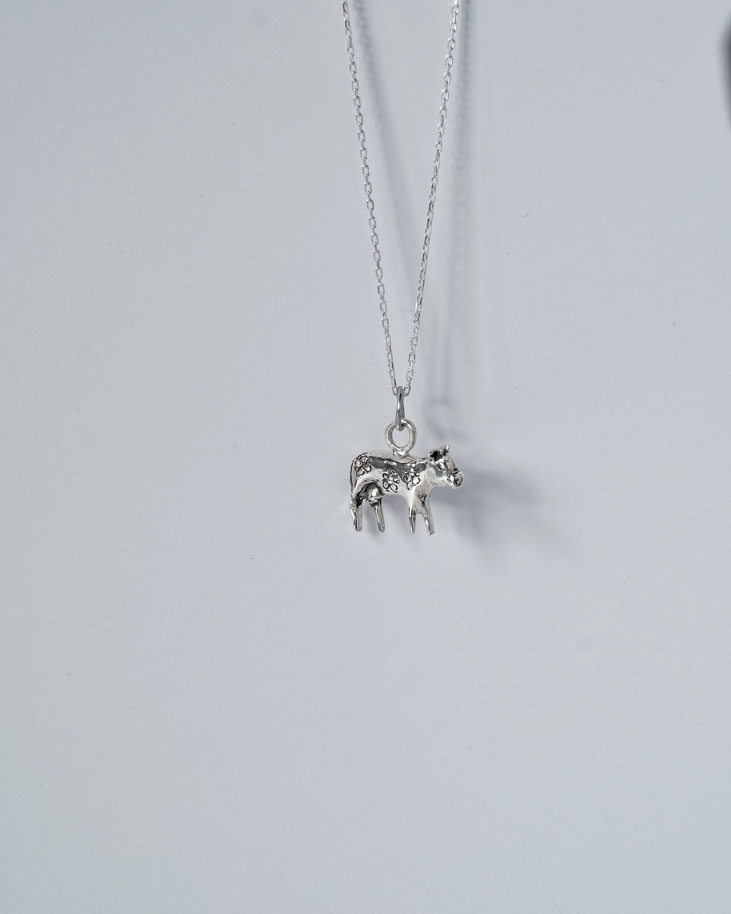 Pendant "Moo-Moo" - Sterling Silver Cow Charm Necklace